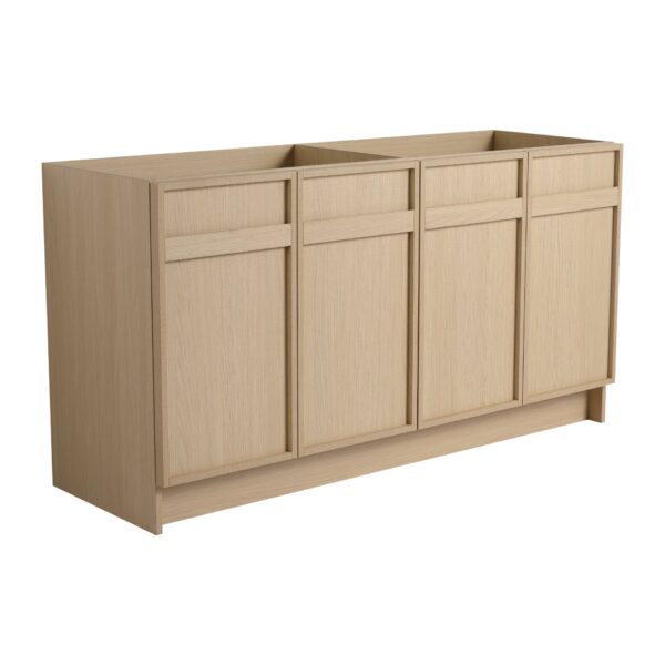 Modern Freestanding Bathroom Vanity With Soft Close Cabinet Doors - Oak