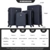 Luggage 4 Piece Lightweight Suitcase With Rotating Wheels, 24" And 28" With Tsa Lock, (16/20/24/28) - Black - Image 3