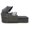 Outdoor Sunbed With Adjustable Canopy, Double Lounge, PE Rattan Daybed Wicker And Cushion - Gray - Image 12