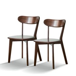 Simple Dining Chair 100% Dirt-Free Solid Wood (Set of 2) - Oak Natural