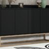 Modern Sideboard Elegant Buffet Cabinet With Large Storage Space For Dining Room, Entryway - Black - Image 19