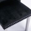 Nikki - Modern, High-End Tufted Solid Wood Contemporary Velvet Upholstered Dining Chair With Chrome Stainless Steel Plating Legs, Nailhead Trim (Set of 2) - Black / Chrome - Image 11
