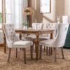 Nikki - Modern, High-End Tufted Solid Wood Contemporary Velvet Upholstered Dining Chair With Wood Legs Nailhead Trim (Set of 2) - Beige - Image 15
