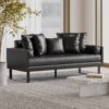 Contemporary Oversized Loveseat Upholstery And Accent Pillows - Black - Image 4