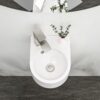 Modern Rectangle Wall Mount Bathroom Sink With Single Faucet Hole - White - Image 4