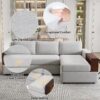 Sectional Sofa Upholstered Sofa Couch With Reversible Armrests For Living Room - Gray - Image 20