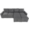 Modern Convertible Sectional Sofa With Storage Chaise Lounges And USB Ports - Dark Gray - Image 15