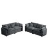 Modern Living Room Sofa Set With 2 Seater Sofas, Deep Recliner Corduroy Fabric - Gray - Image 15