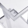 Glass Side Table, Acrylic End Table, Glass Top C Shape Square Table With Metal Base For Living Room, Bedroom, Balcony Home And Office - Chrome - Image 18