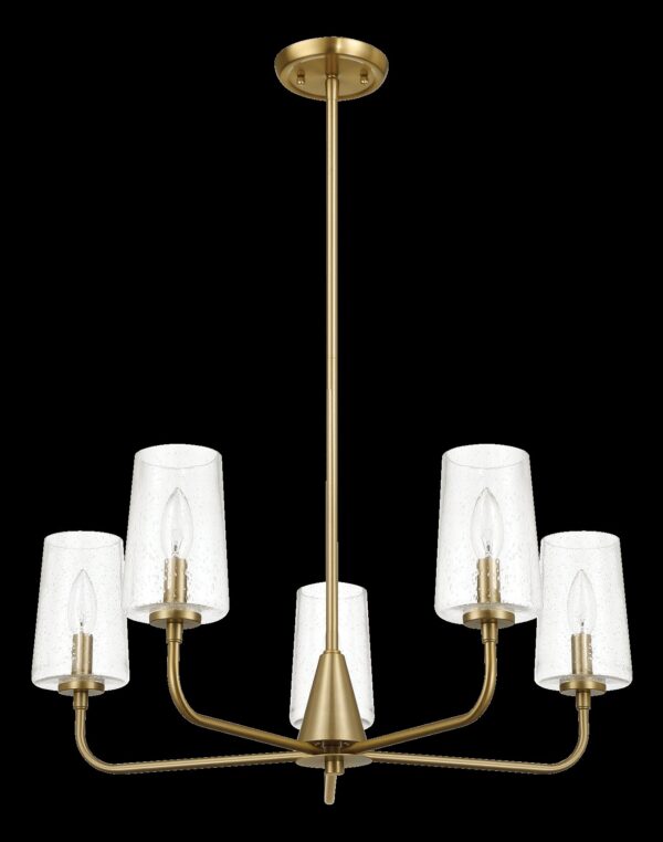 Dazzle - 5 Lights Chandelier With Clear Seeded Satin - Antique Brass / Clear / Gold