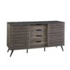 Contemporary Sliding Slat Door Sideboard - Ebony / Dark Walnut - Image 3