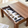 Multi Functional Coffee Table With Password Lock, Suitable For Storing Firearms And Wine - Walnut - Image 13