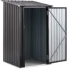 Outdoor Storage Shed, Metal Steel Garden Shed With Single Lockable Door, Small Shed Outdoor Steel Utility Tool Shed For Backyard Patio Garden Lawn - Black - Image 3