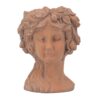 8X9X11.5" Head Bust Planter, Greek Style Cement Head Planter, Indoor Outdoor Home Garden Decor - Brown - Image 2