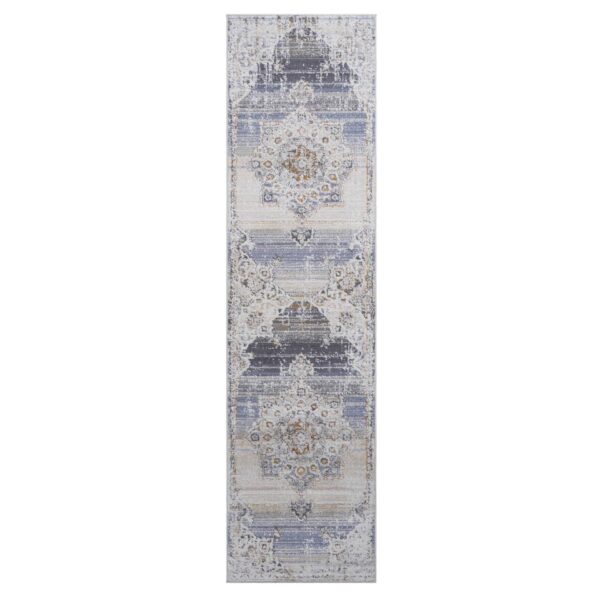 Payas - 2' X 8' Medallion Runner Rug - Cream / Gold