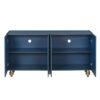 Modern Fluted Sideboard Buffet With Adjustable Shelves, Curve Element With Strict Lines - Navy Blue - Image 11