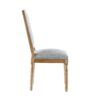 French Country Dining Chairs (Set of 2) Elegant Cane Backrest & Upholstered Seats Solid Rubberwood Frame - Grayish Green - Image 10