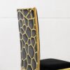 Dining Chair (Set of 2) With Unique Backrest Stainless Steel Legs - Gold - Image 11