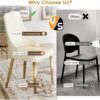 Modern Sponge-Filled Dining Chair, Solid Wood Metal Legs, Suitable For Restaurants, Living Rooms And Rooms (Set of 2) - White - Image 4