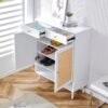 Modern Minimalist Rattan Shoe Cabinet, Elegant Storage Solution - White - Image 6