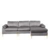 Shannon - Velvet Sectional Sofa With Chaise - Gray - Image 9