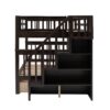 Full Over Full Stairway Bunk Bed With Drawer, Storage And Guard Rail For Bedroom - Espresso - Image 6