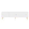 Modern TV Stand For Up To 70" TV, Entertainment Center TV Media Console Table, With 3 Shelves And 2 Cabinets, TV Console Cabinet Furniture For Living Room - White - Image 14