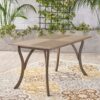 Transitional Acacia Wood Dining Table With Slat Panel Top - Gray - Image 2