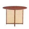 Retro Round Table With Imitation Rattan Rubber Wood - Walnut - Image 10