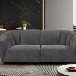 Living Room Sofa Set With Luxury Boucle , 3 Seater - Gray