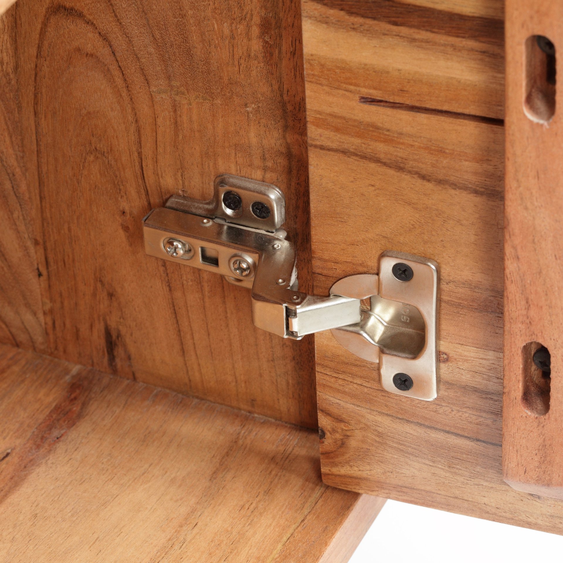 Boho Handcrafted 3 Door Sideboard, Carved Texture & Artisanal Charm - Natural - Image 15
