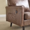 Mid Century Modern Loveseat Sofa With USB, 2 Seater Couch, Removable Pillow Covers - Brown - Image 13