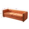 Contemporary Velvet Sofa Couch For Living Room - Orange - Image 10