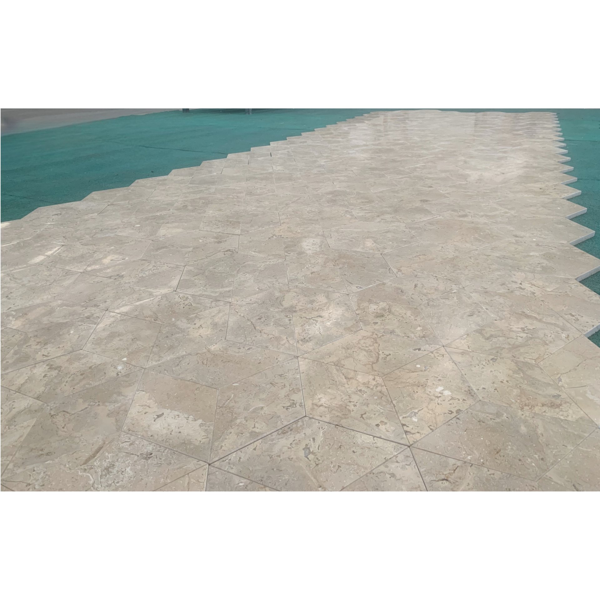 Hexagon Marble Tile For Floor And Wall Honed Stone 1 Box With (Set of 12) - Beige / Gold - Image 7