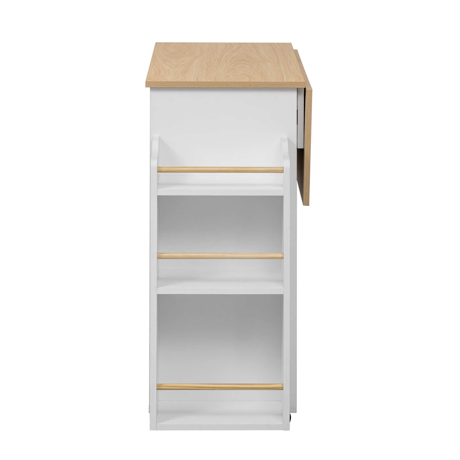Modern Style 2 In 1 Pet Friendly Dog Crate Kitchen Island End Table Metal Pine - Natural / White - Image 13