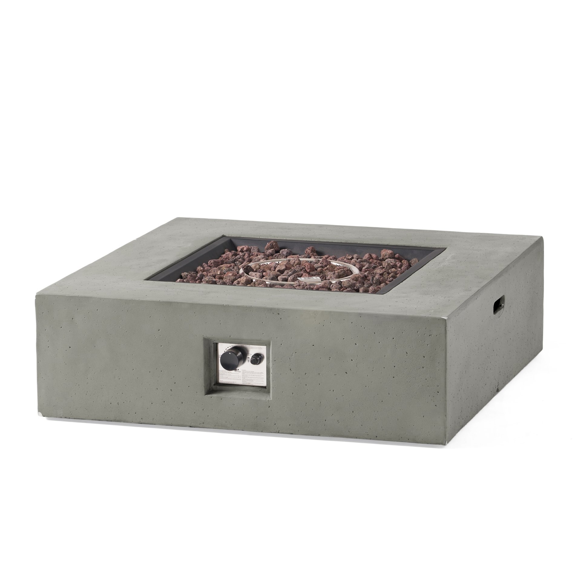 Contemporary 50, 000 Btu Square Fire Table With Clean Lines - Light Gray - Image 10