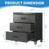 Heavy Duty Metal Storage Cabinet With Wheels 3 Drawer Tool Cabinet For Garage, Office, And Home Organizer Solutions - Brushed Nickel - Image 3