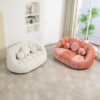 High Back Bean Bag Sofa Couch For Adults And Kids, Comfortable Lounger, Indoor & Outdoor Use - White - Image 26
