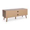 TV Stand With Shelves And Splayed Legs - White / Walnut - Image 4
