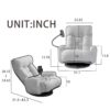 Adjustable Swivel Lounge Chair With 360 Degree Rotating Seat And Headrest Support, Leisure Chair Deck Chair Game Chair For Living Room - Yellow - Image 4
