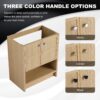 Modern 30'' Freestanding Bathroom Vanity With 2 Soft Closing Doors, (Excluding Sink) - Oak - Image 9