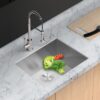 Laundry Sink 21" Undermount Utility Sink With Deep Single Bowl, 16 Gauge - Brushed Nickel - Image 2