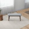 Carlos-Upholstered Solid Wood Bench - Gray - Image 3
