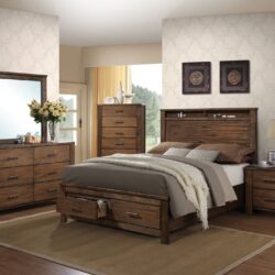 Merrilee - Eastern King Bed With Storage - Oak
