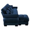 Modern Velvet L Shaped Sectional Cloud Sofa, Convertible Deep 4 Seater Modular Couch With Pillows - Blue - Image 14