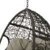 Kylie - Hanging Basket Chair Brown Cozy Rattan Design With Water Resistant Cushions - Khaki / Brown - Image 11