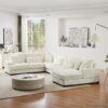 Oversized Sectional Sofa U - Shaped Sofa Couch Modern Sofa Upholstered In Soft Corduroy With A Chaise Lounge For Living Room - Beige - Image 15