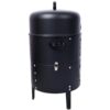 Heavy Duty Round Bbq Grill 17" Steel Charcoal Smoker For Outdoor Cooking - Black - Image 7