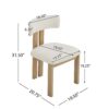Mid Century 7 Piece Dining Set With Upholstered Armless Chairs & Wood Table - Beige / Natural - Image 5