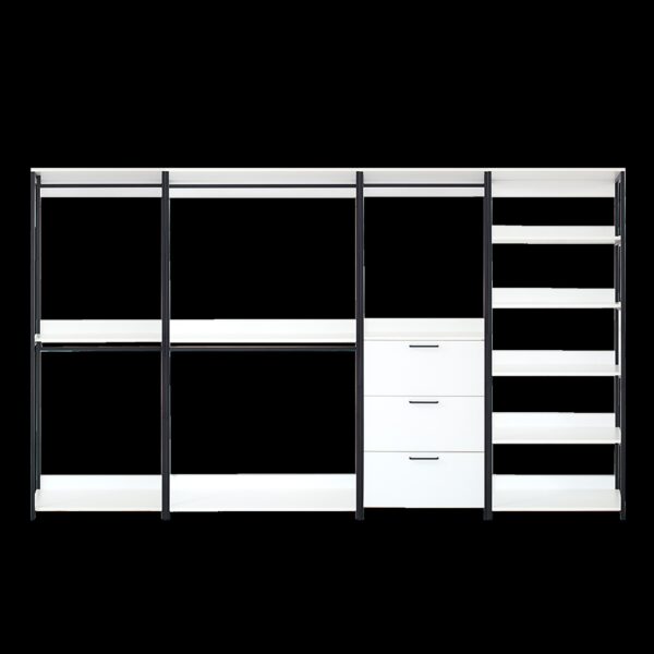 Fiona - Freestanding 4 Tower Walk In Closet System Wood Metal - White